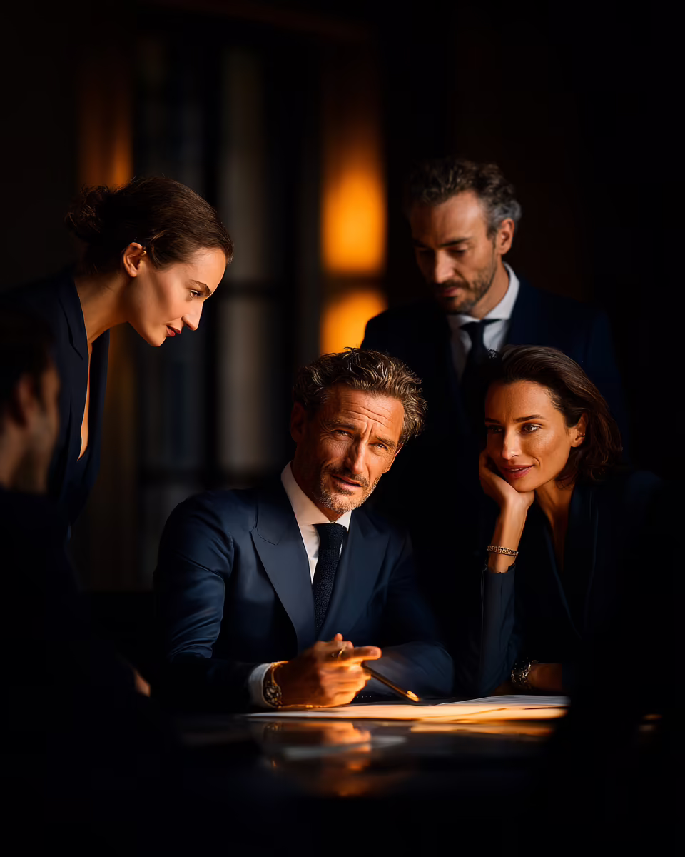 Équipe dirigeante en collaboration, échange engagé autour d'une décision